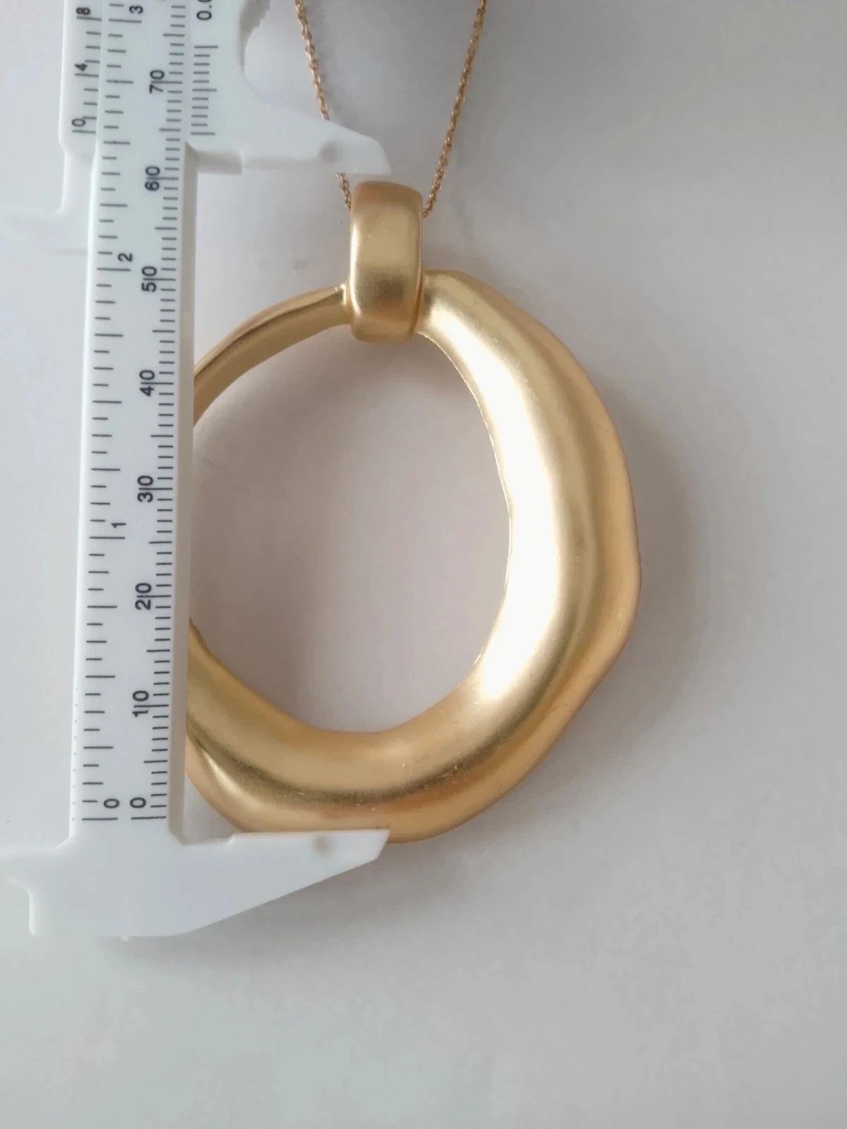 Collier bohème cercle asymétrique doré – photo 2